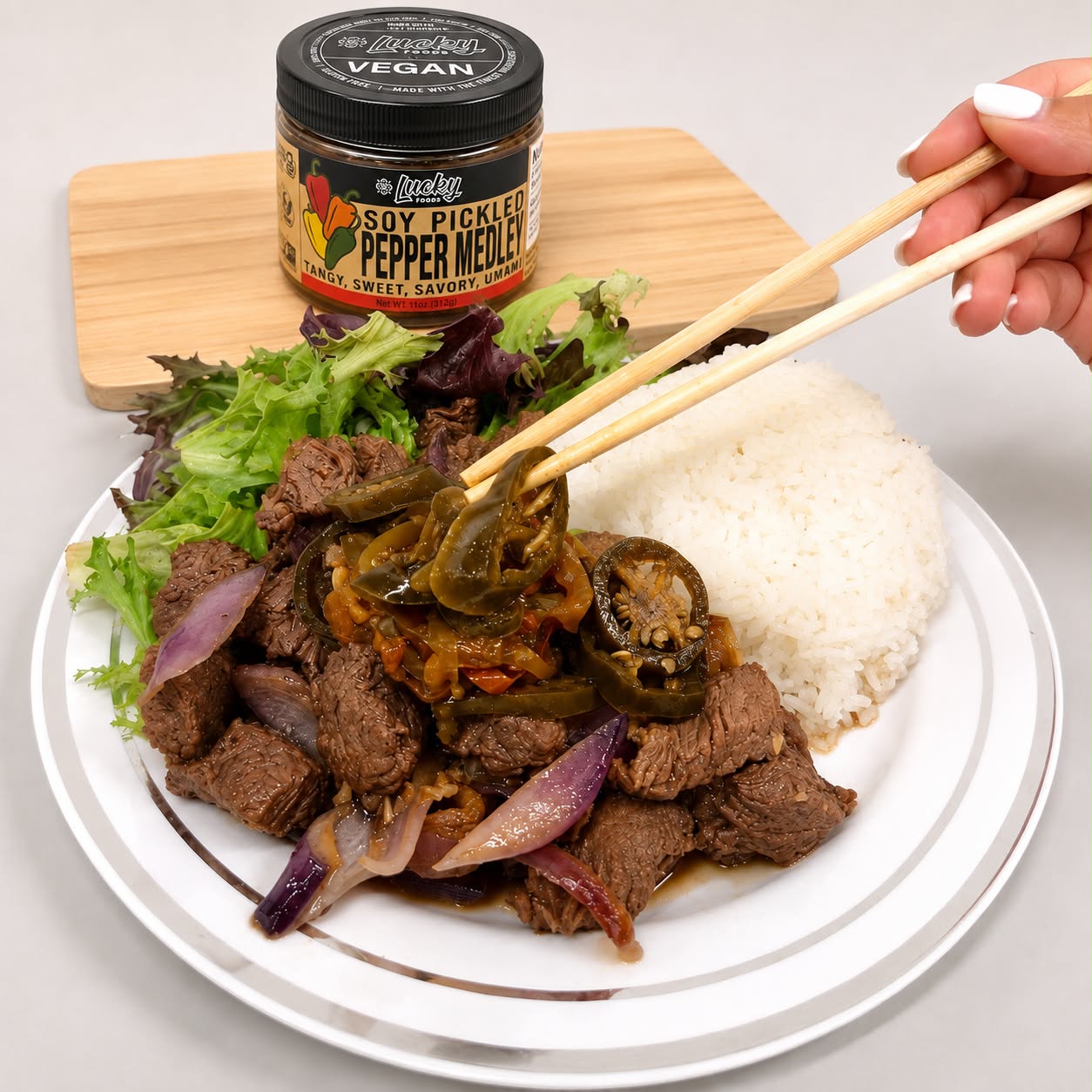Soy Pickled Pepper Bò Lúc Lắc (Shaking Beef)