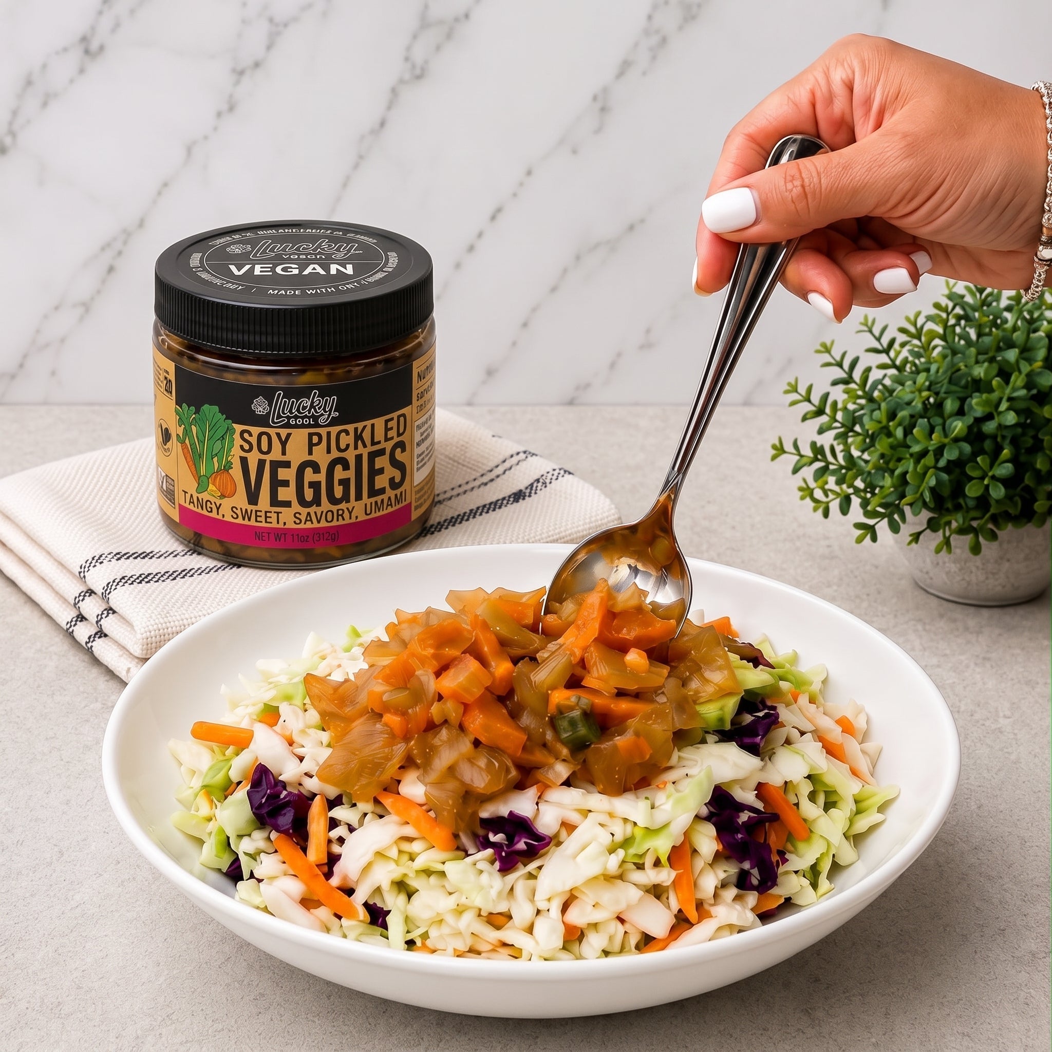 Soy Pickled Veggie Slaw