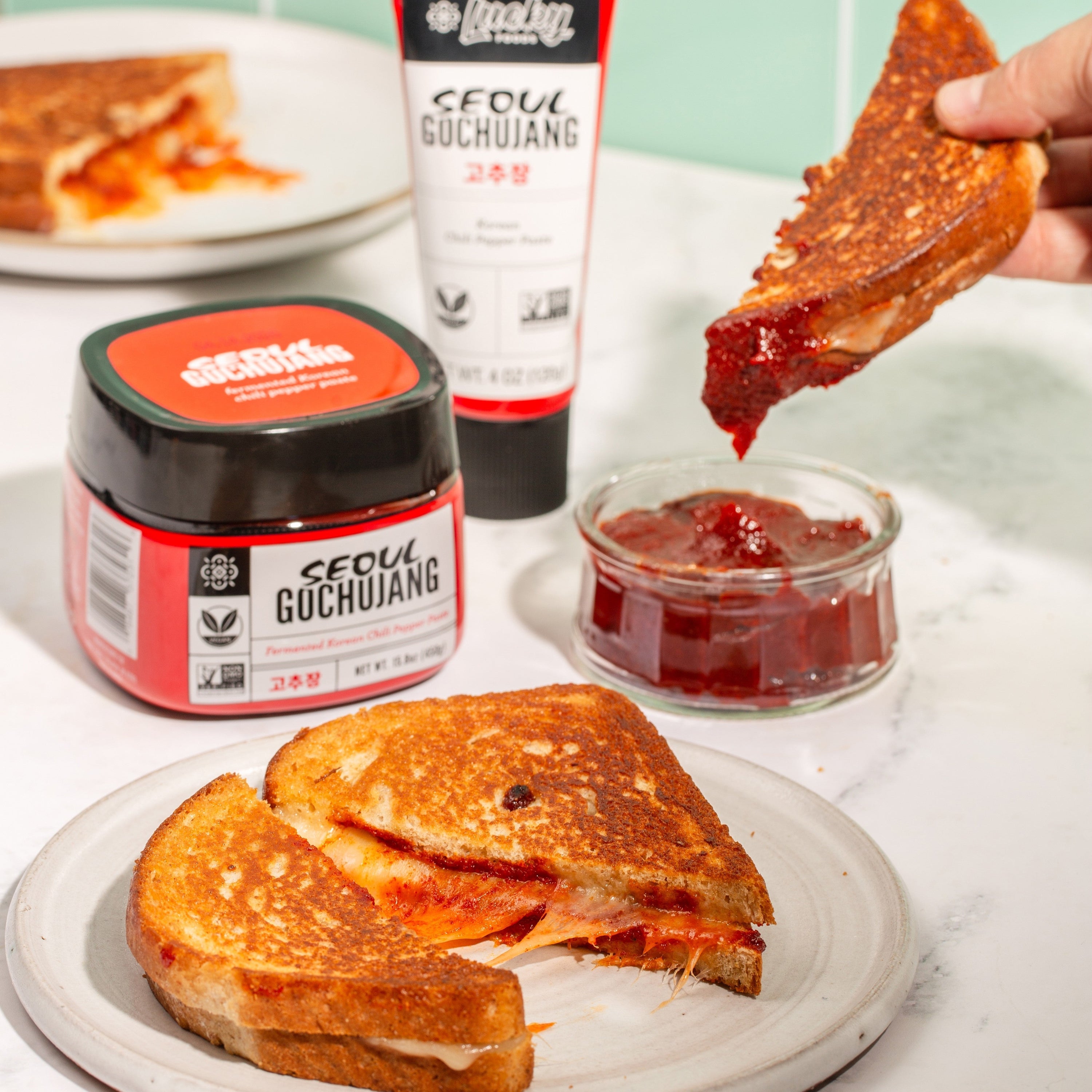 Gochujang Sauce Grilled Cheese.