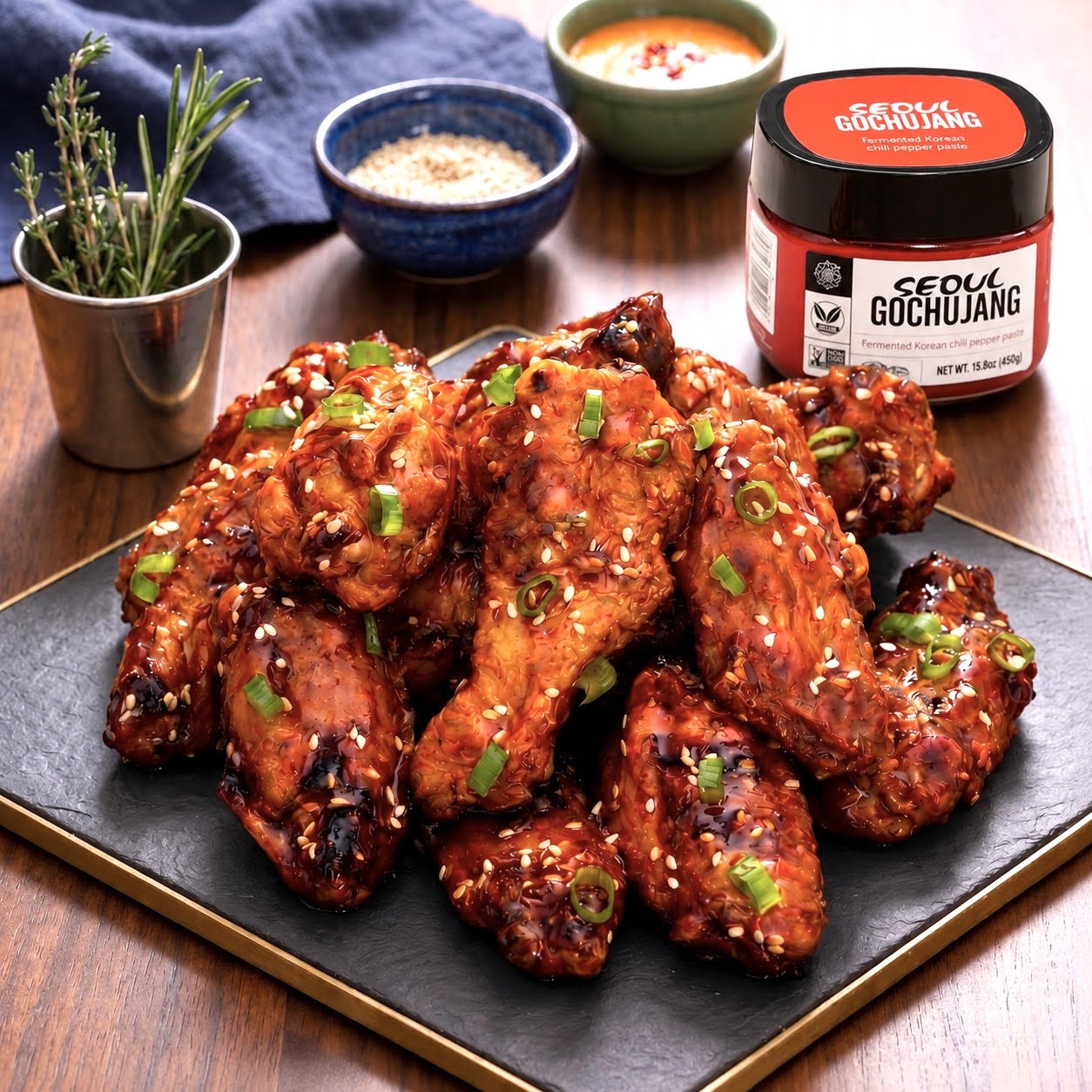 Crispy Korean Gochujang Chicken Wings